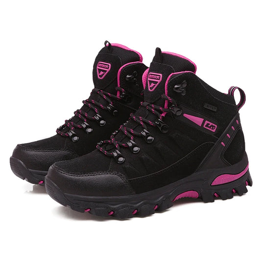 Women's Waterproof Hiking Boots - Breathable Ankle Support Trekking Shoes