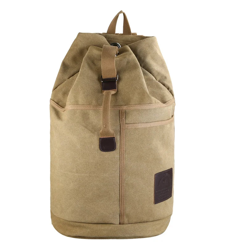 Large Capacity Canvas Travel Backpack - Durable Outdoor Hiking Duffle Bag