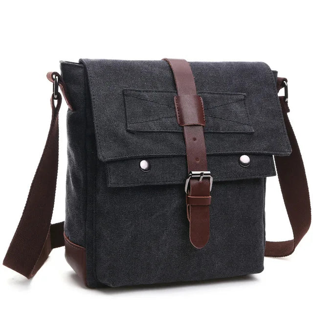 Men's Vintage Canvas Messenger Bag - Professional Crossbody Briefcase