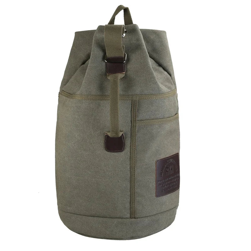 Large Capacity Canvas Travel Backpack - Durable Outdoor Hiking Duffle Bag