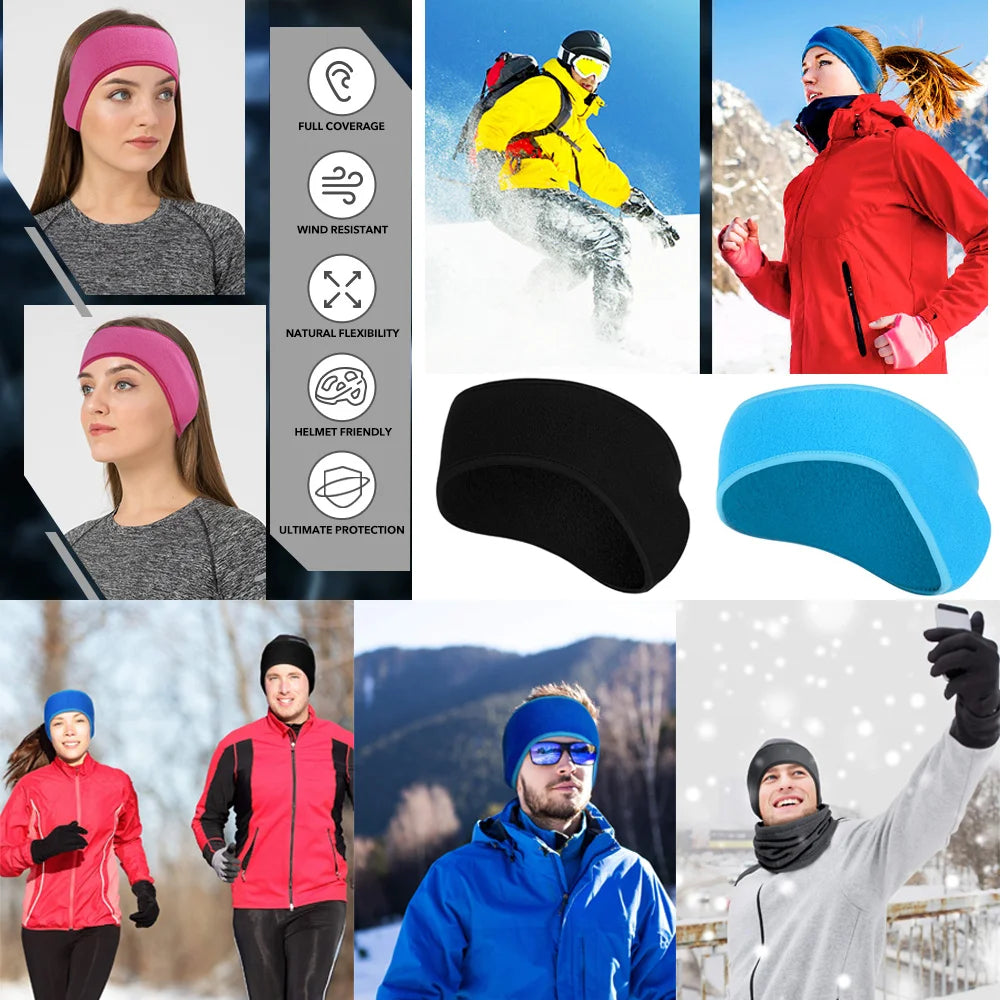 Fleece Winter Ear Warmer Headband - Unisex Sports Headband for Running, Skiing & Outdoor Activities