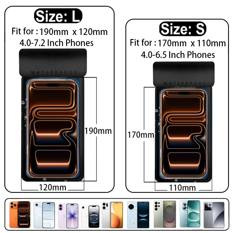Universal Waterproof Phone Case - IPX8 Certified Underwater Dry Bag