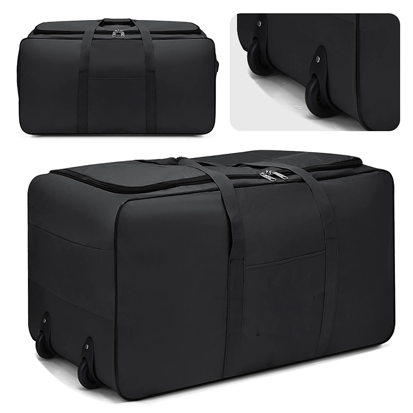 Expandable Rolling Luggage Bag - Large Capacity Foldable Travel Suitcase with Wheels