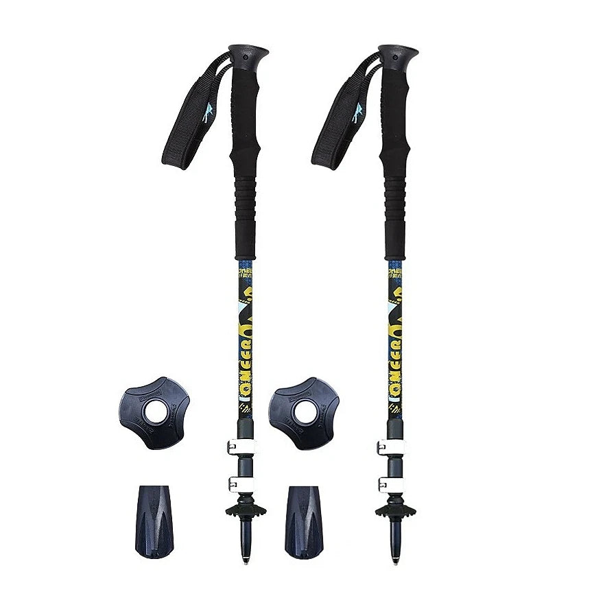 Pioneer Aluminum Trekking Poles - Adjustable Nordic Walking Sticks (Pair)