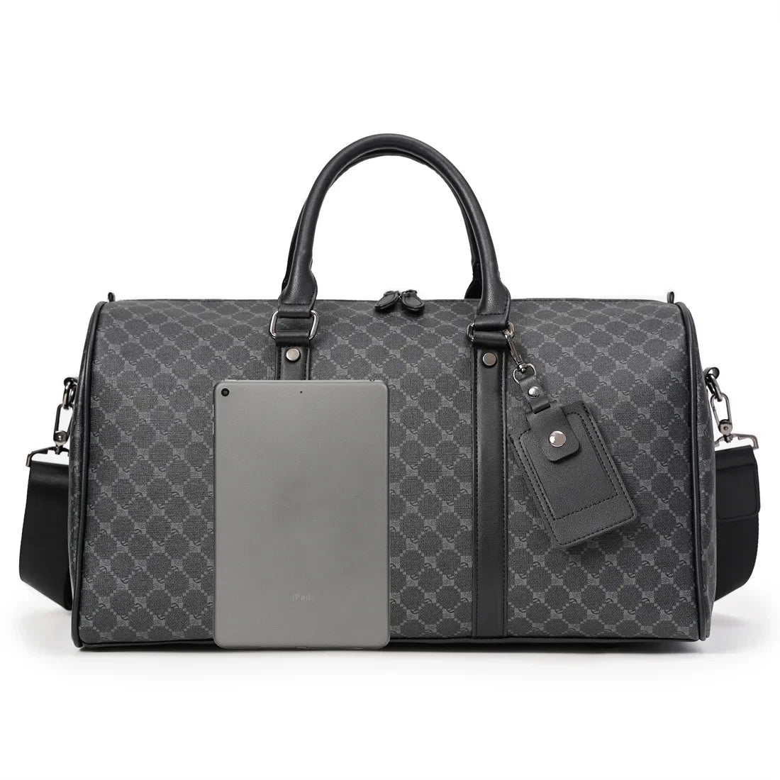 Premium Leather Travel Tote Bag - Business & Fitness Duffel