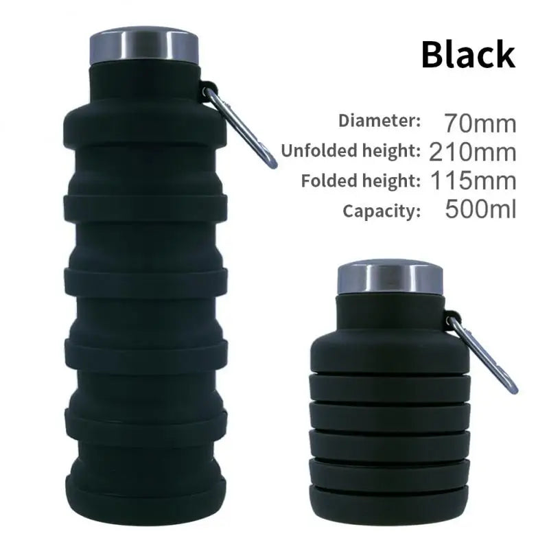 Collapsible Silicone Water Bottle - BPA Free Portable Hiking Cup