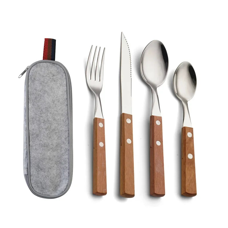 Premium Stainless Steel Travel Utensils Set with Carrying Case