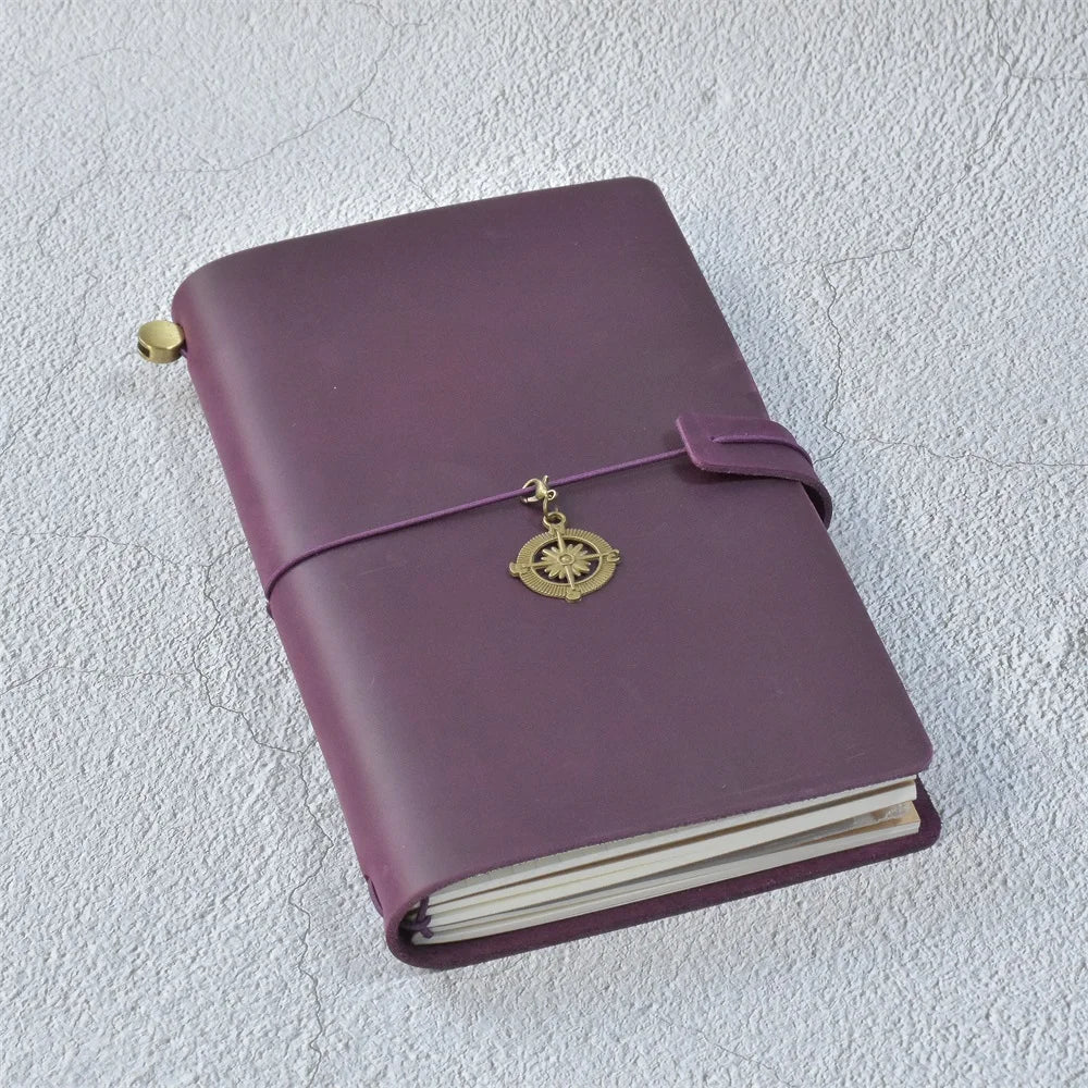 Genuine Leather Refillable Travel Journal - Handcrafted Notebook with Customization