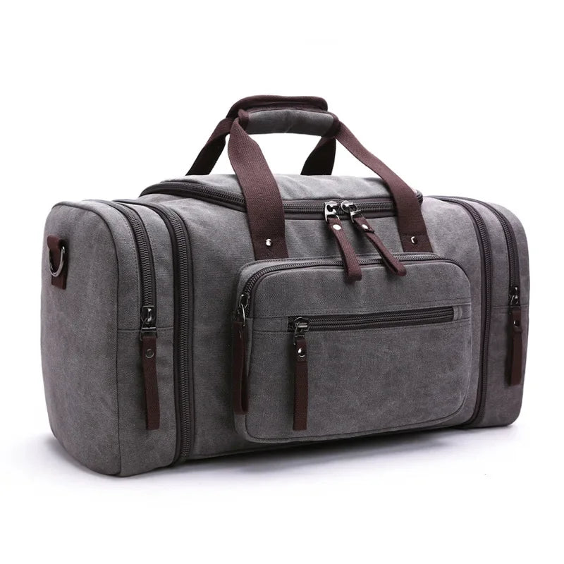 MARKROYAL Large Canvas Travel Duffel Bag - Weekend Carry-On Luggage