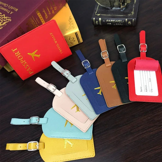 Premium PU Leather Luggage Tag - Durable Travel ID Holder for Suitcases & Bags
