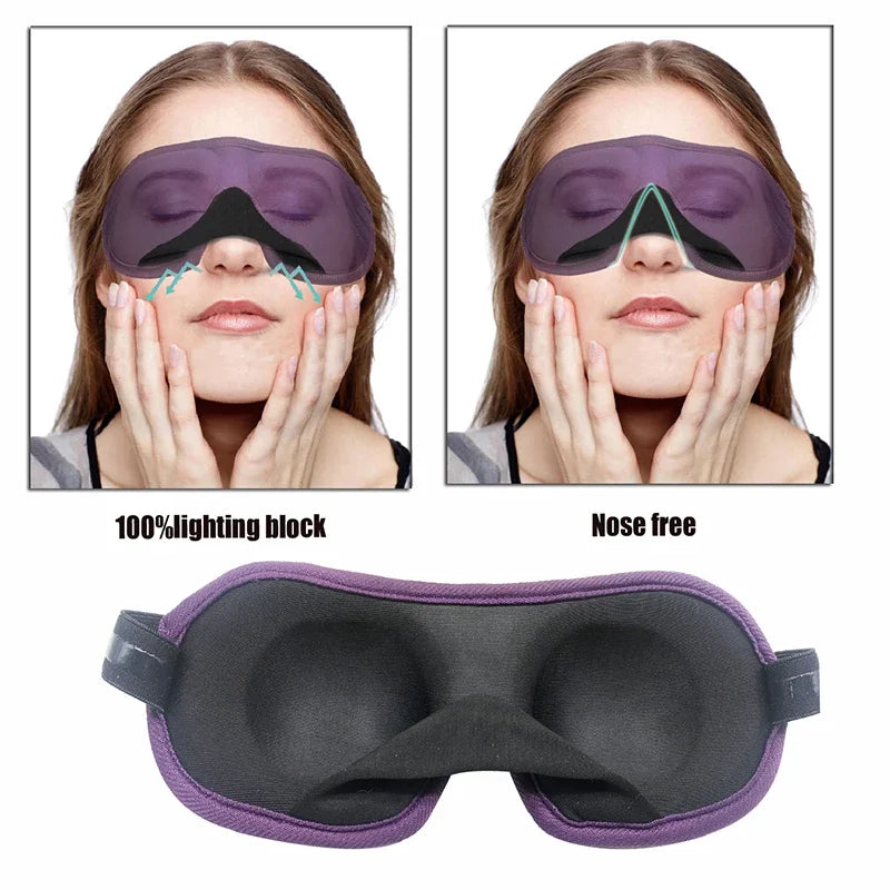 DEDOMON 3D Sleep Mask - Soft Contoured Eye Mask for Complete Light Blocking & Restful Sleep