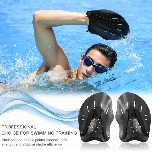 Silicone Swimming Hand Paddles - Adjustable Webbed Gloves for Training & Snorkeling