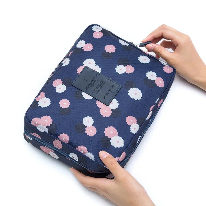 Waterproof Travel Cosmetic Organizer Bag - High Capacity Makeup Storage Case