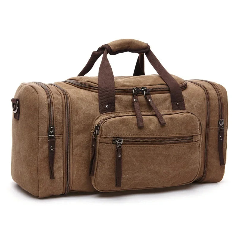 MARKROYAL Large Canvas Travel Duffel Bag - Weekend Carry-On Luggage