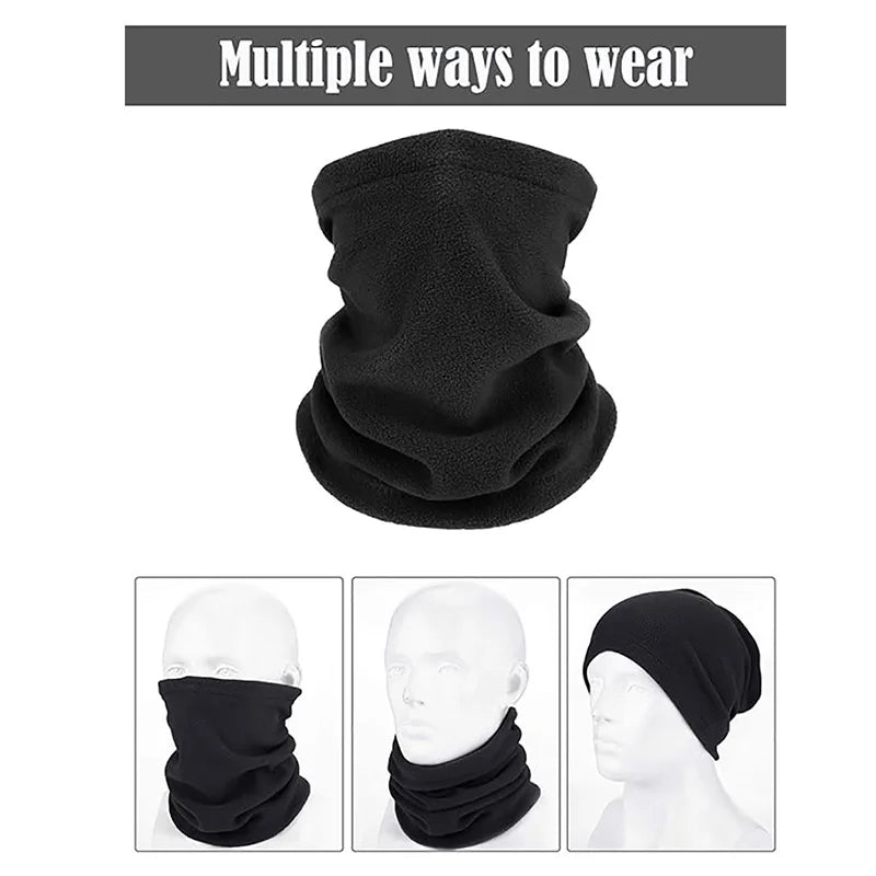 Polar Fleece Winter Neck Gaiter - Adjustable Windproof Face Mask