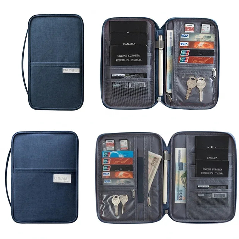 Multi-Function Travel Passport Holder & Document Organizer