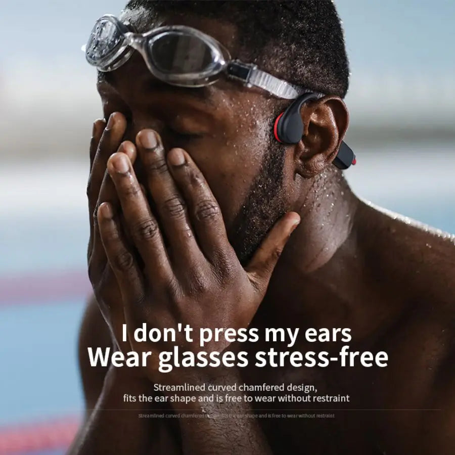 VAORLO Bone Conduction Bluetooth 5.3 Headphones - IPX8 Waterproof with 32GB MP3 Player