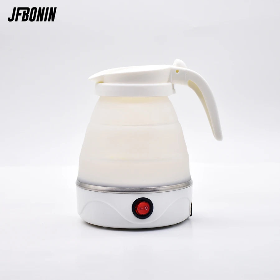 Portable Collapsible Travel Kettle - 600ml Silicone & Stainless Steel Electric Kettle