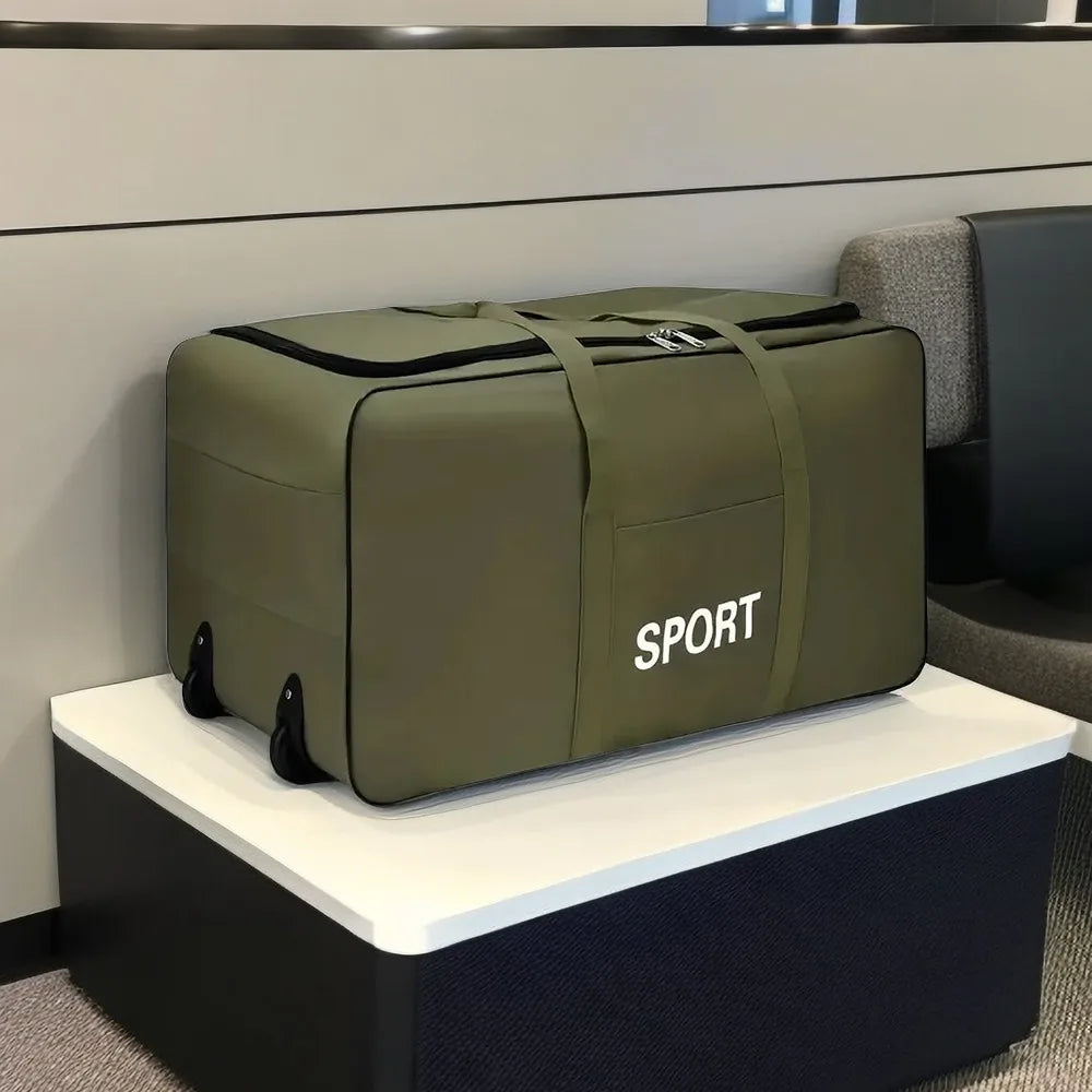 Expandable Rolling Luggage Bag - Large Capacity Foldable Travel Suitcase with Wheels