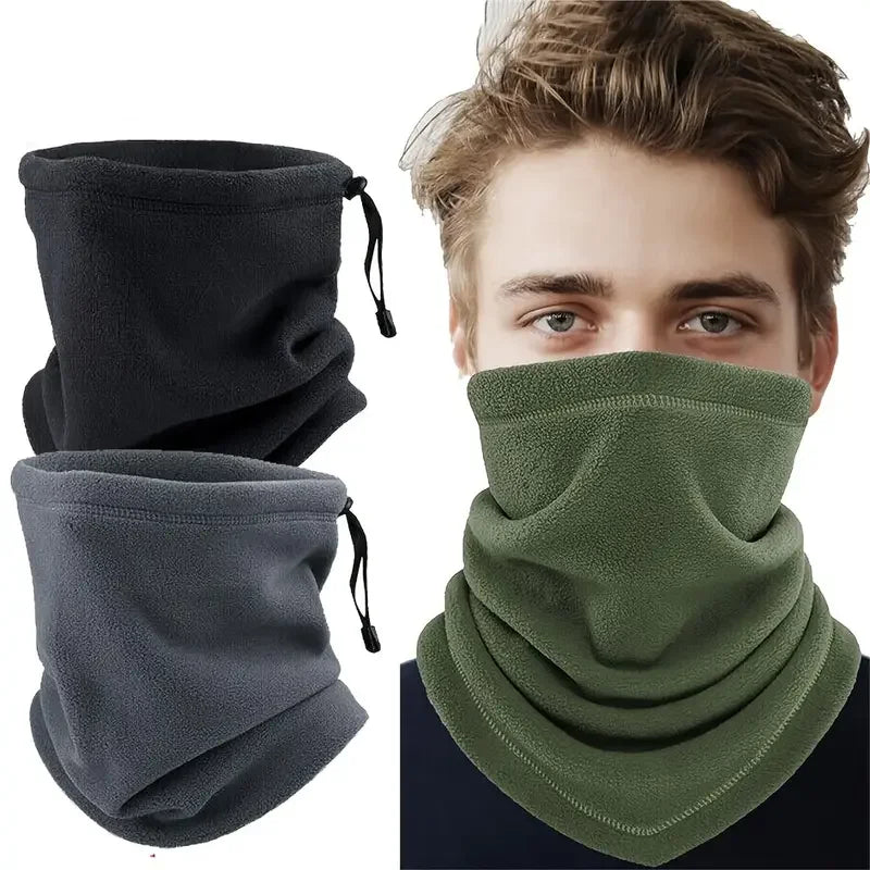 Polar Fleece Winter Neck Gaiter - Adjustable Windproof Face Mask