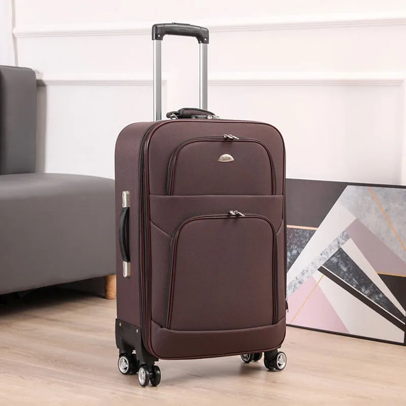 Premium Oxford Canvas Rolling Luggage - 20/24 Inch Waterproof Travel Suitcase