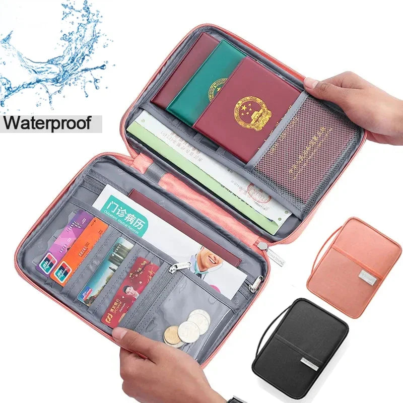 Multi-Function Travel Passport Holder & Document Organizer