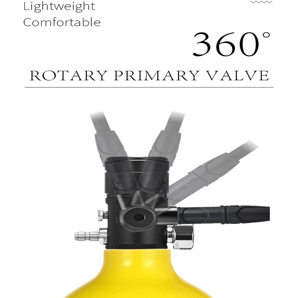 GOYOJO 1L Scuba Diving Oxygen Tank with Breathing Valve - Portable Underwater Breathing System
