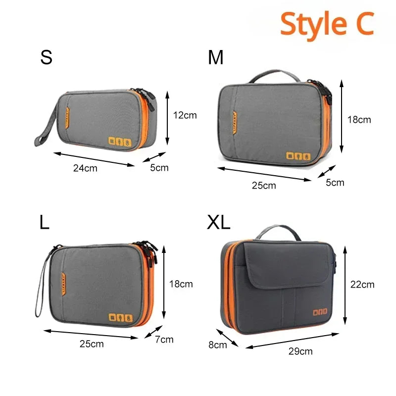 Premium Travel Cable Organizer Bag - Large Capacity Storage for USB Cables, Chargers & Electronics