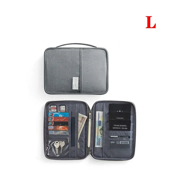 Multi-Function Travel Passport Holder & Document Organizer