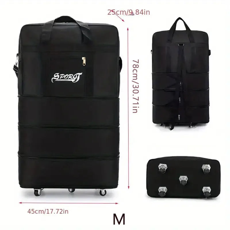 Expandable Rolling Luggage - Lightweight Foldable Trolley Suitcase