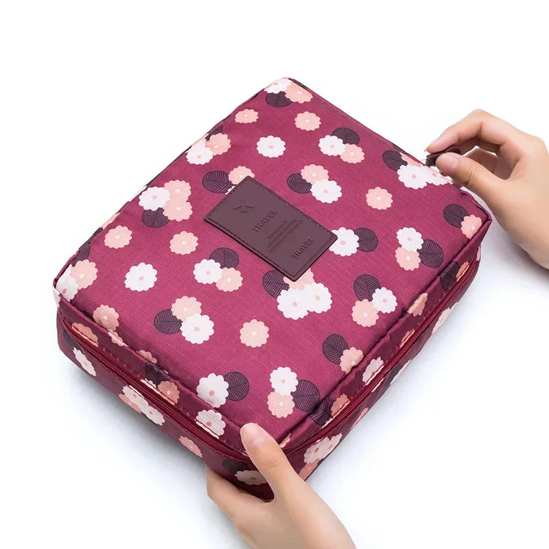 Waterproof Travel Cosmetic Organizer Bag - High Capacity Makeup Storage Case