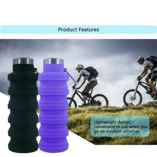 Collapsible Silicone Water Bottle - BPA Free Portable Hiking Cup