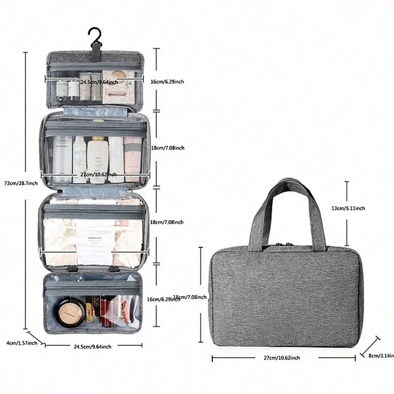Hanging Travel Toiletry Organizer - Portable Cosmetic Storage Bag