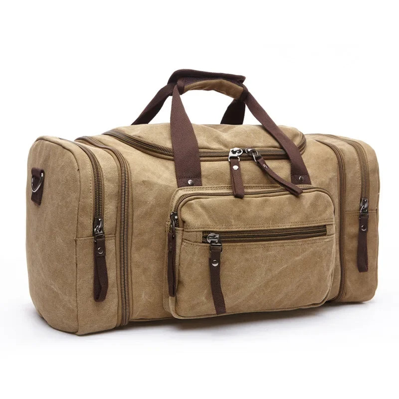 MARKROYAL Large Canvas Travel Duffel Bag - Weekend Carry-On Luggage