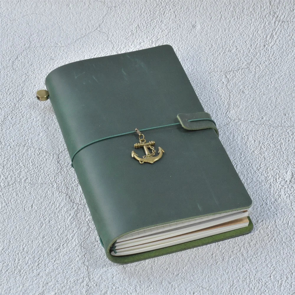 Genuine Leather Refillable Travel Journal - Handcrafted Notebook with Customization
