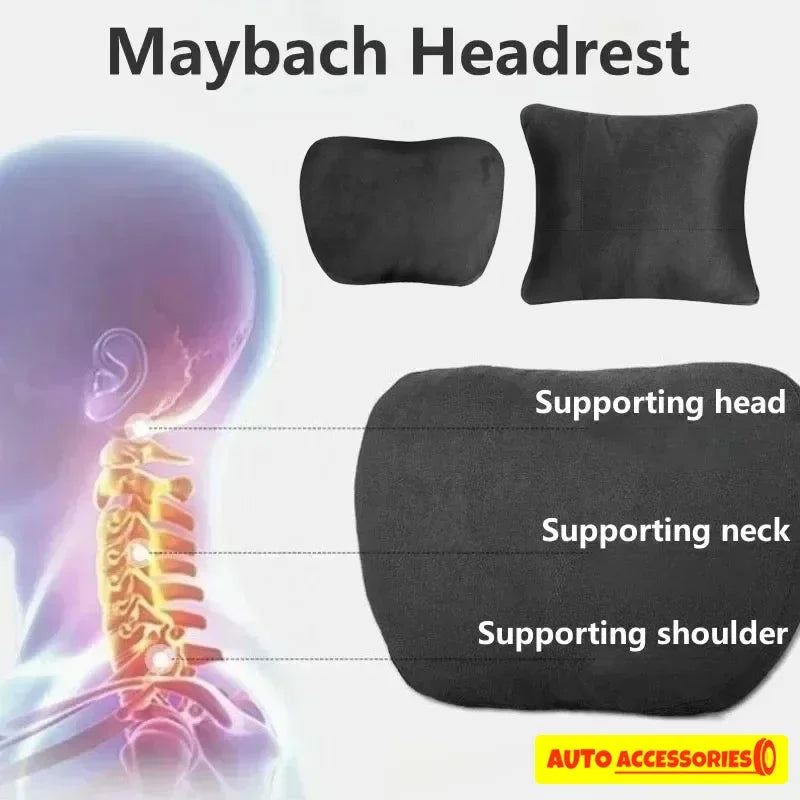 Maybach Design S-Class Car Headrest Pillow - Premium Adjustable Neck Support Cushion