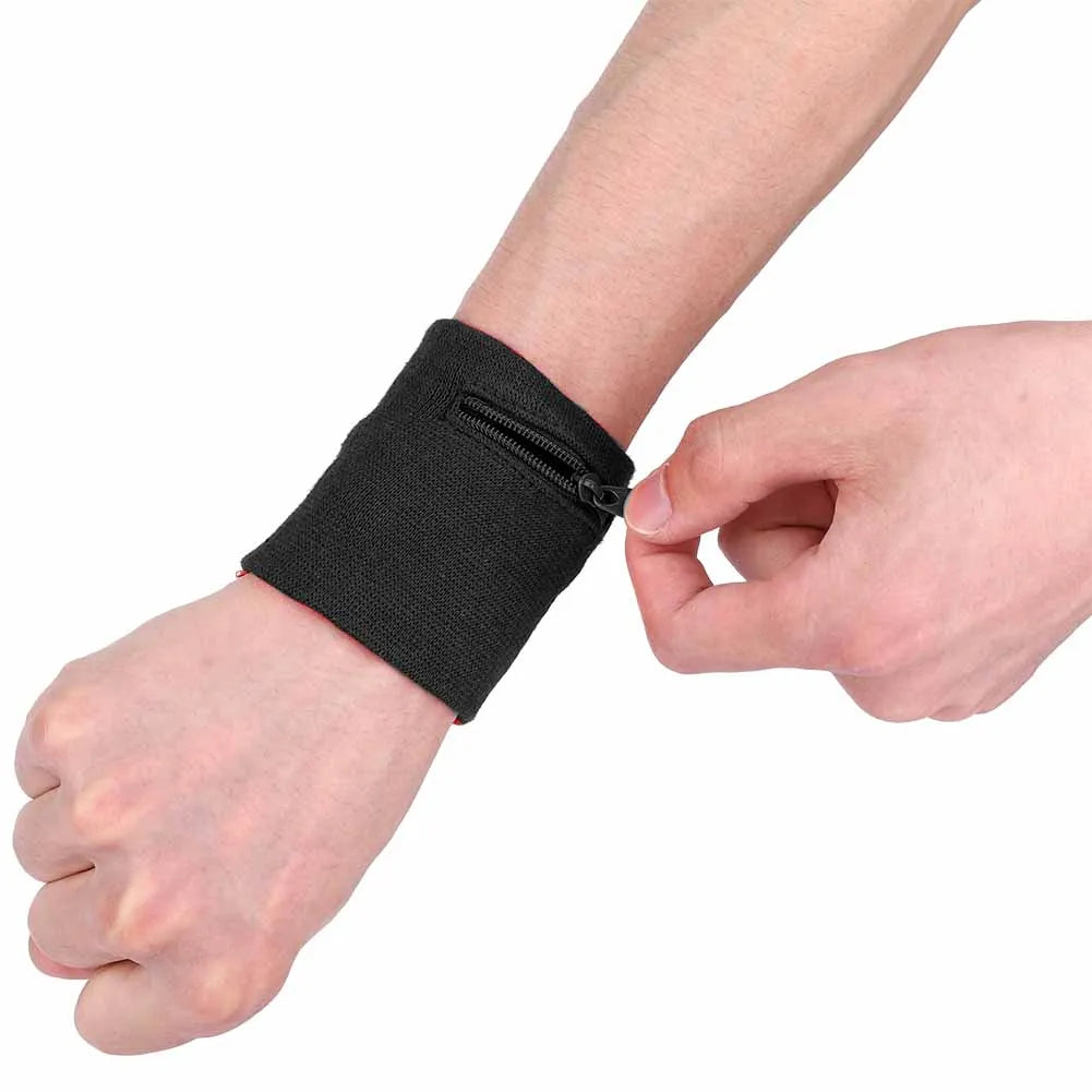 Athletic Zipper Wristband Wallet - Secure Storage for Keys, Cards & Cash