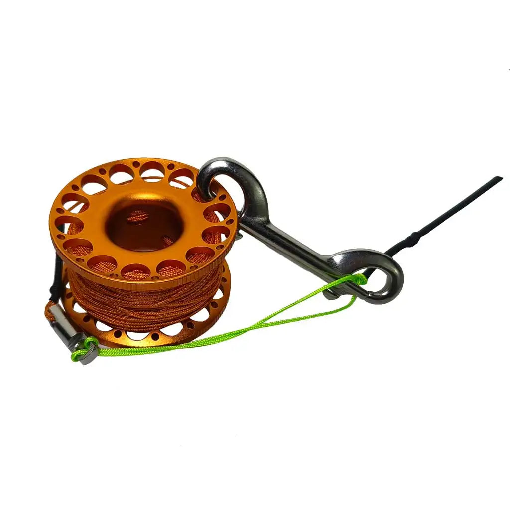 Professional 30M Aluminum Alloy Scuba Diving Finger Reel with Double-Ended Hook