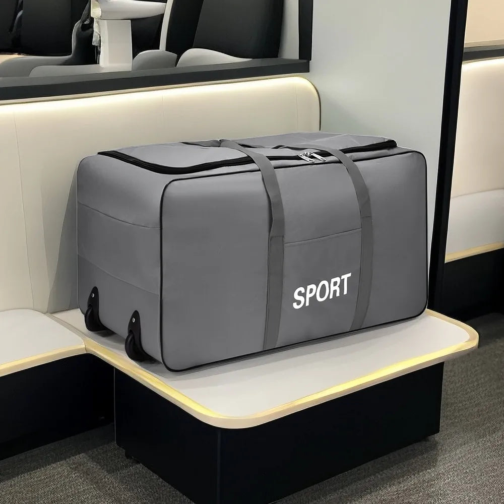 Expandable Rolling Luggage Bag - Large Capacity Foldable Travel Suitcase with Wheels