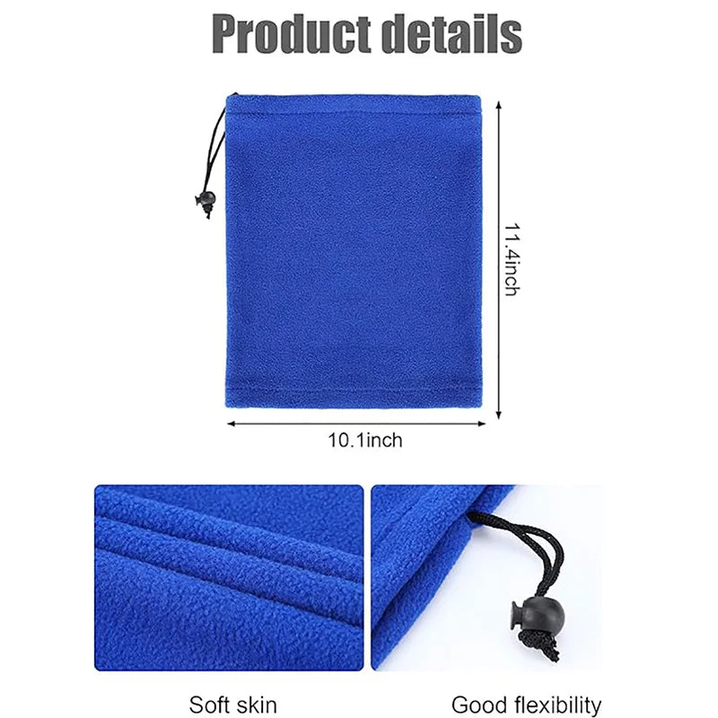 Polar Fleece Winter Neck Gaiter - Adjustable Windproof Face Mask