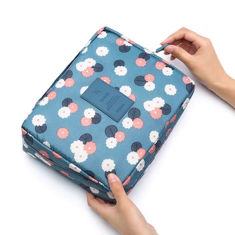 Waterproof Travel Cosmetic Organizer Bag - High Capacity Makeup Storage Case