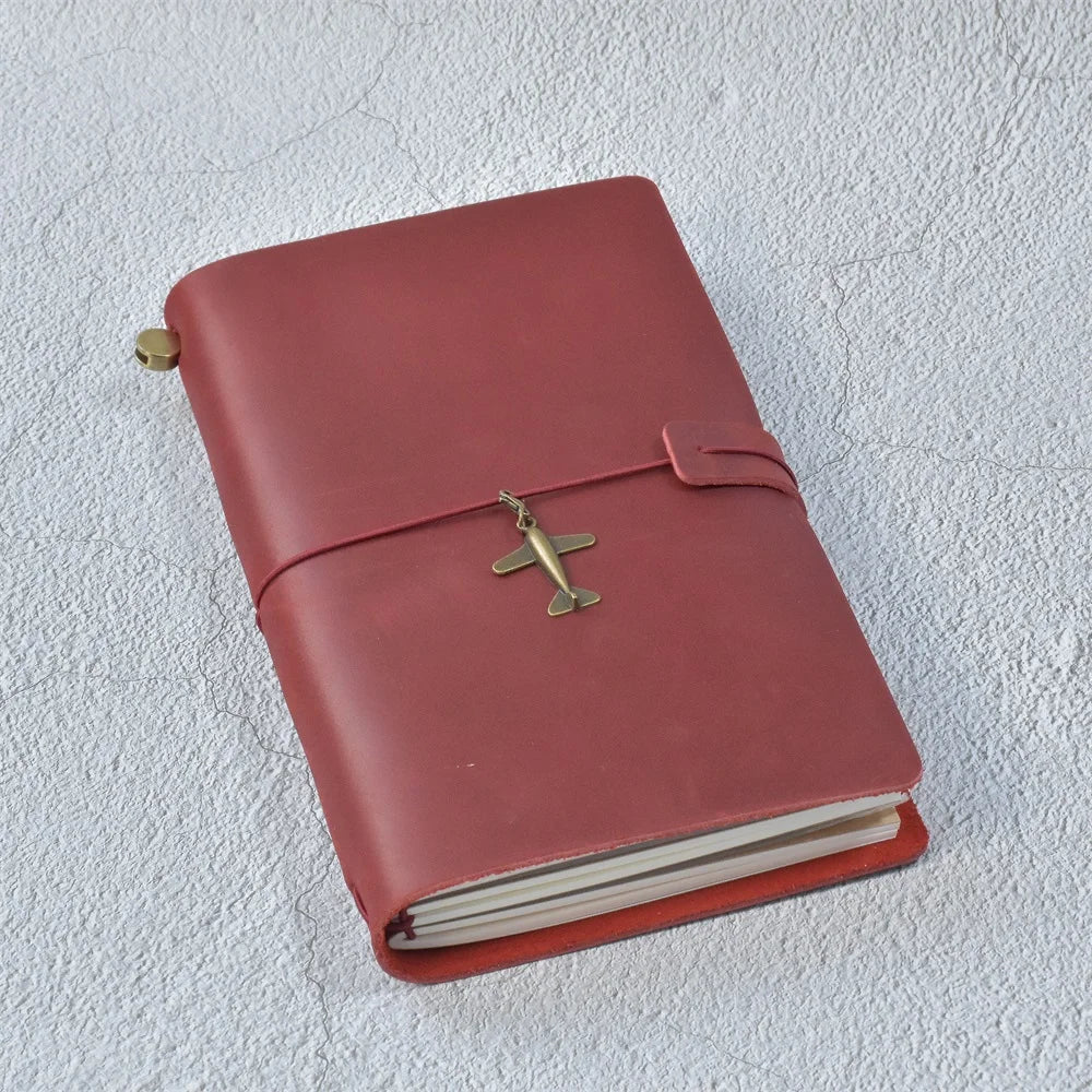 Genuine Leather Refillable Travel Journal - Handcrafted Notebook with Customization