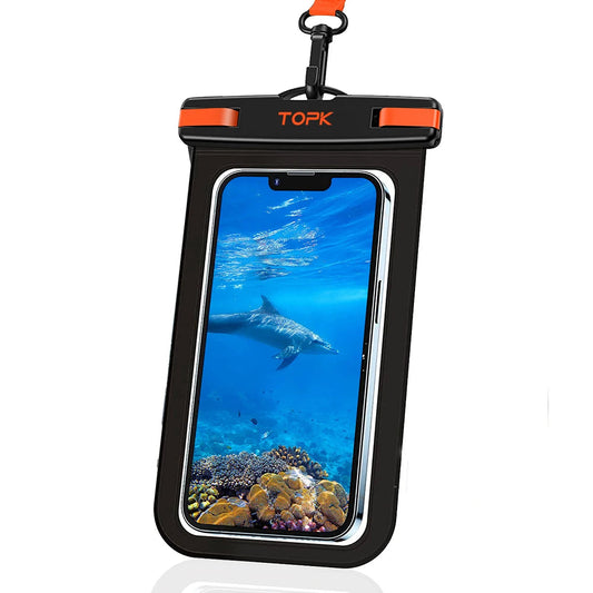 TOPK E01 Universal Waterproof Phone Pouch - IPX8 Dry Bag with Lanyard