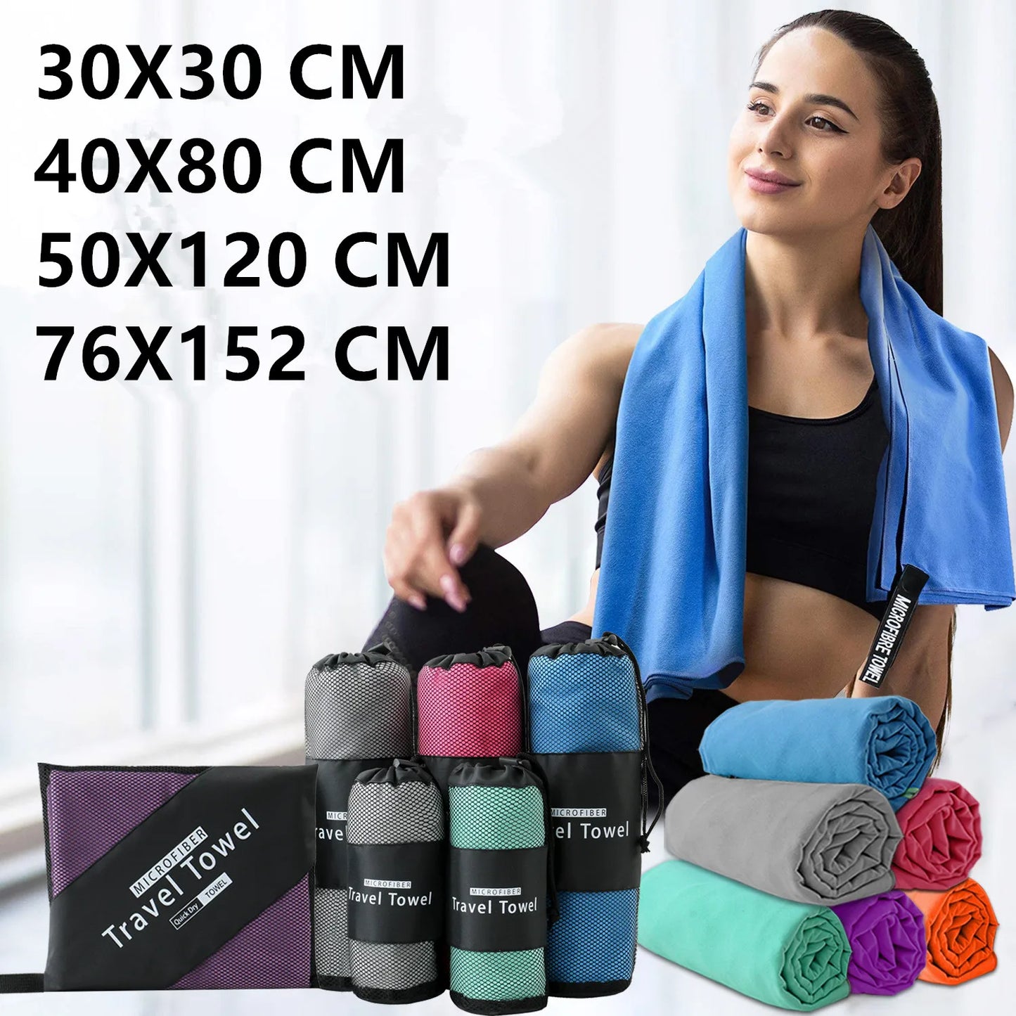 Quick-Dry Microfiber Sports Towel - Super Absorbent & Lightweight