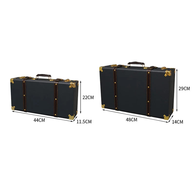 Vintage Leather Trunk Suitcase - Premium Travel Luggage