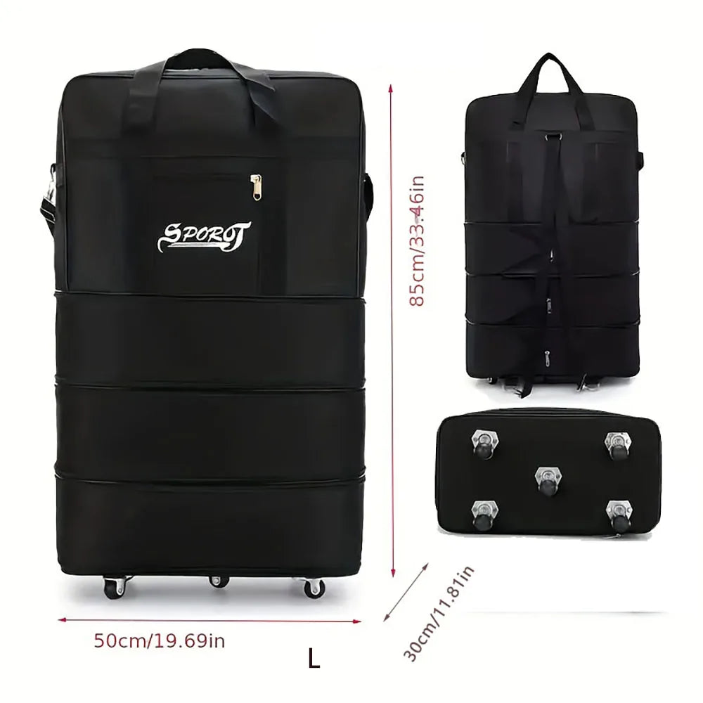 Expandable Rolling Luggage - Lightweight Foldable Trolley Suitcase