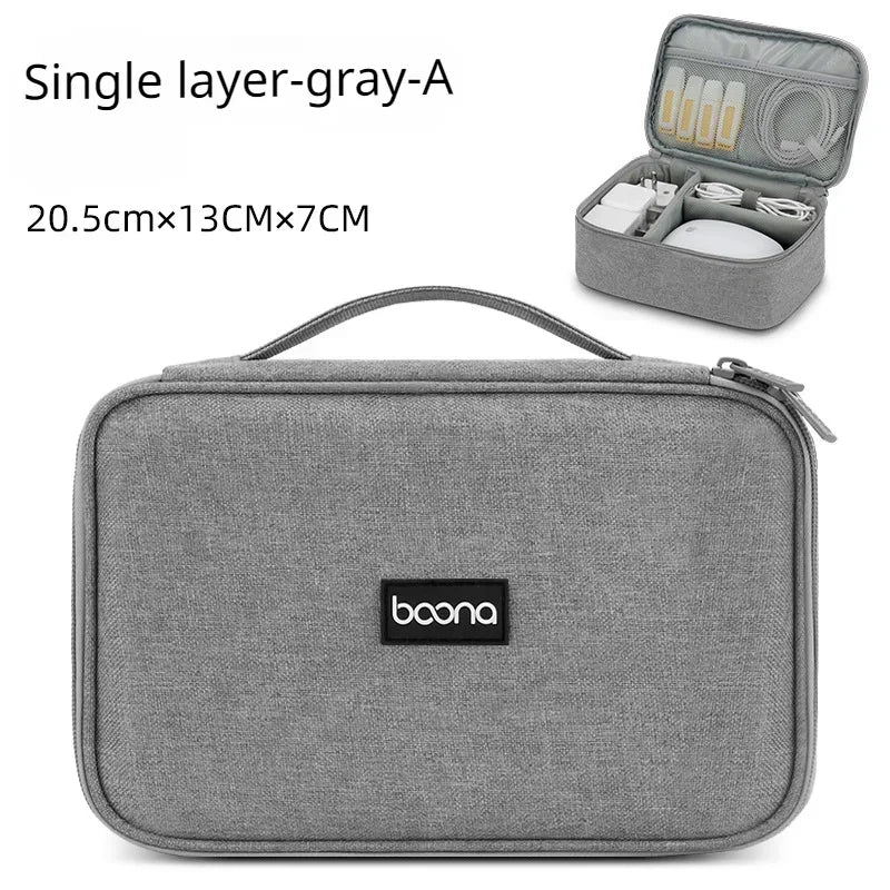 Premium Travel Cable Organizer Bag - Large Capacity Storage for USB Cables, Chargers & Electronics
