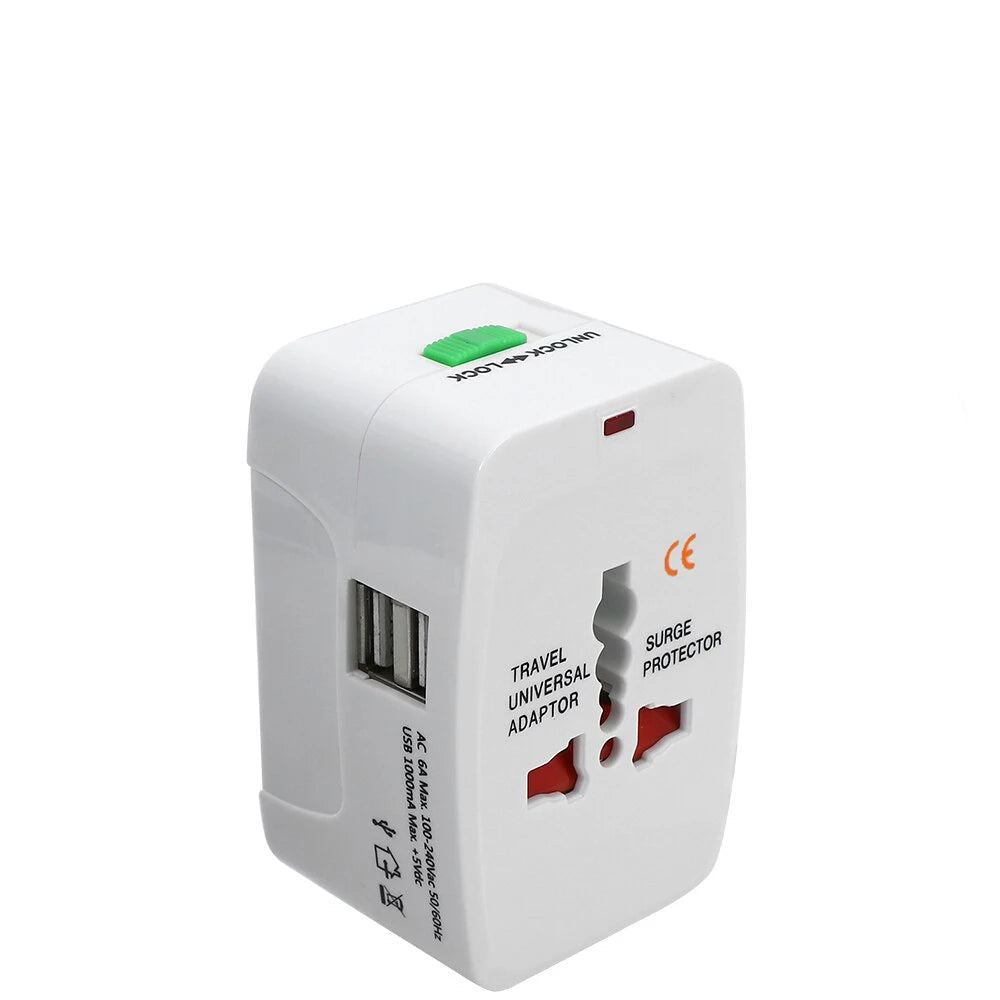 Universal Travel Adapter - All-in-One International Plug with Dual USB & Type-C Ports
