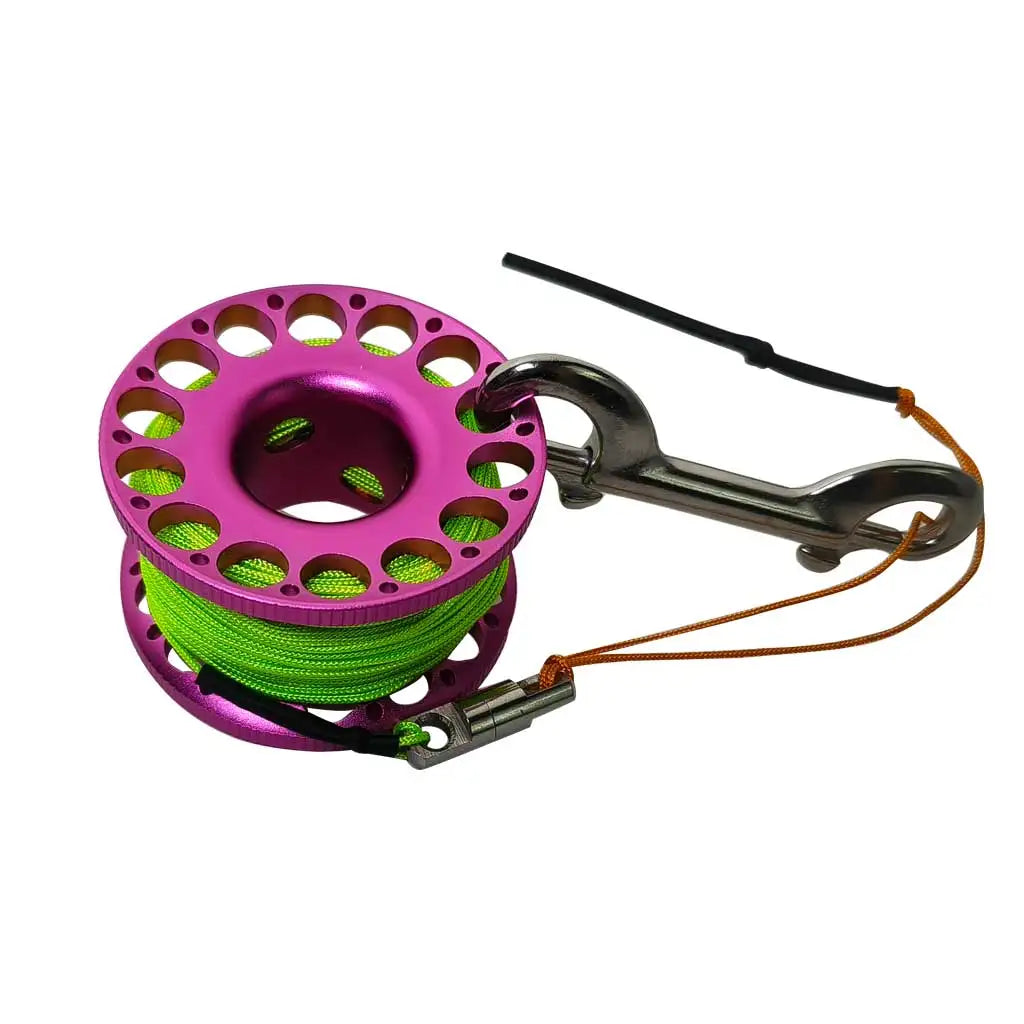 Professional 30M Aluminum Alloy Scuba Diving Finger Reel with Double-Ended Hook