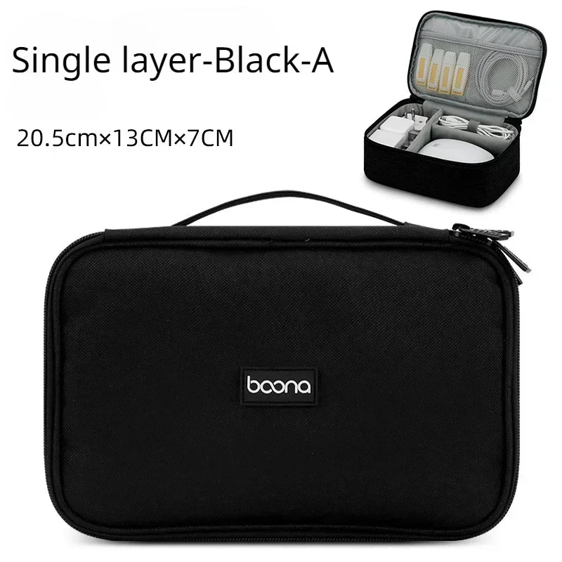 Premium Travel Cable Organizer Bag - Large Capacity Storage for USB Cables, Chargers & Electronics